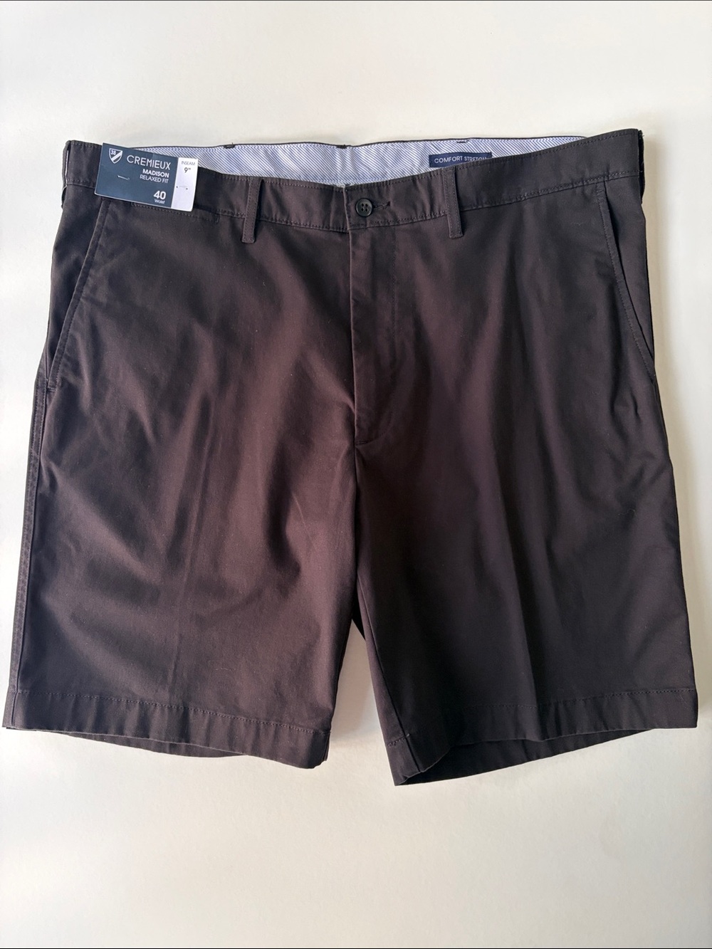 Cremieux Men’s 9” Madison Relaxed Fit Shorts Size 40 Black